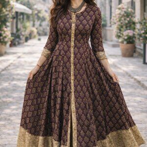 Retro Embroidered Embellished Magical Gypsy Boho Flared Kimono Style Maxi Dress